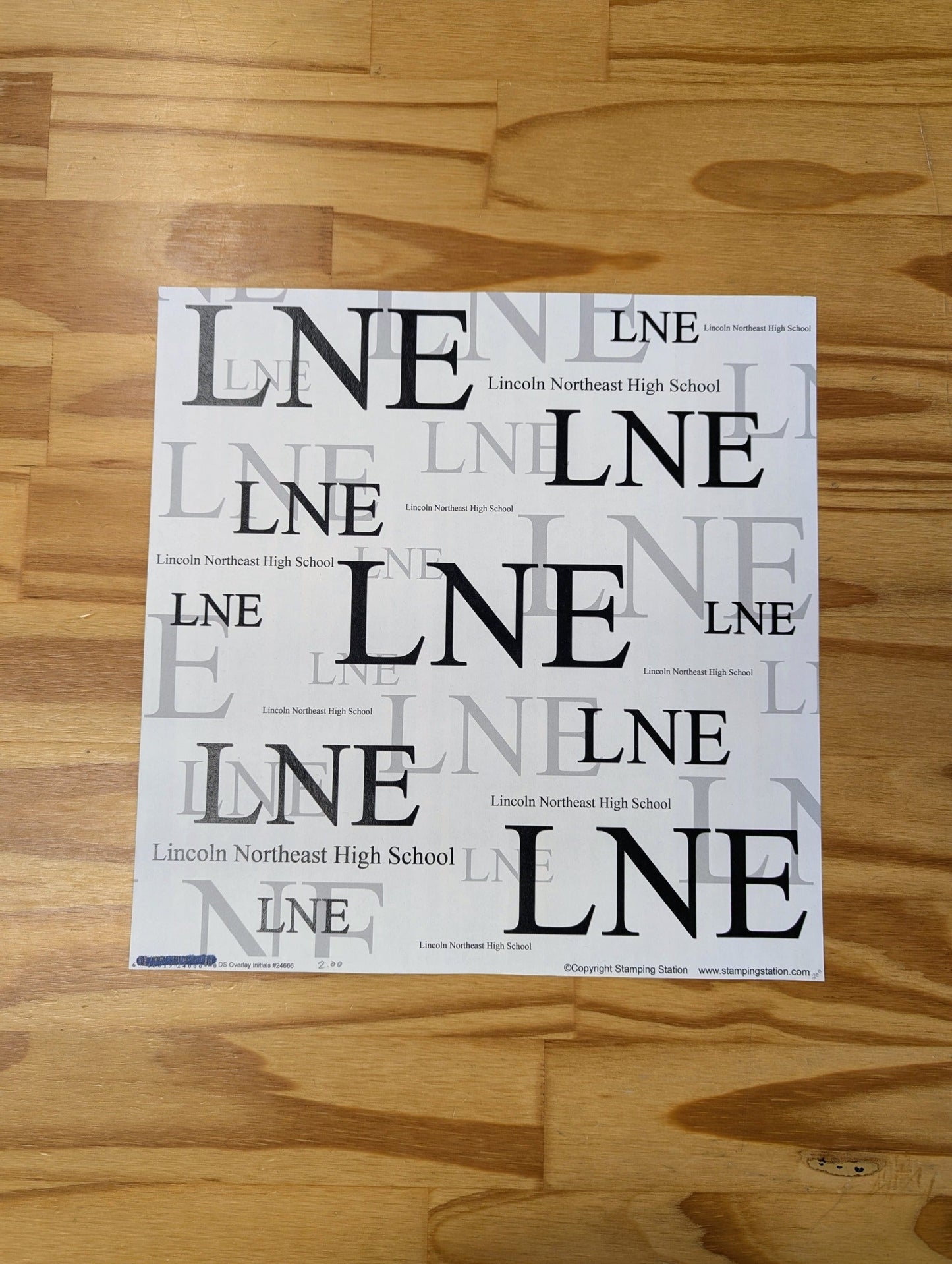 SC Double-Sided Custom paper Initials - LNE (Lincoln Northeast High School)