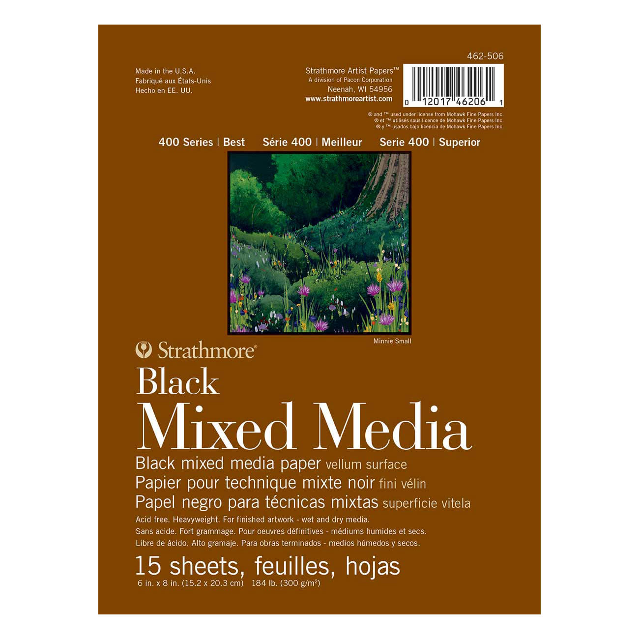 Strathmore Mixed Media Paper Pad, 400 Series, 6 in x 8 in, Black