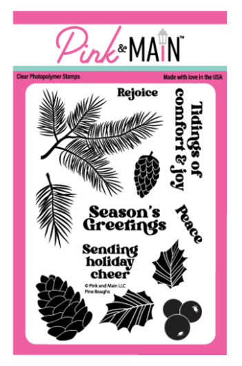 Pink and Main Pine Boughs Stamp and Die Set
