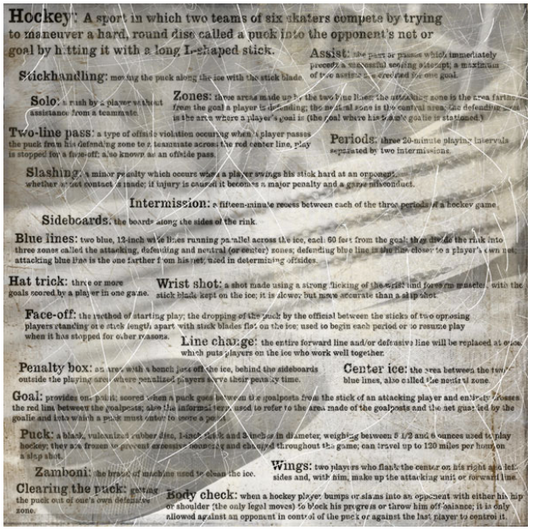 SC Hockey - Words paper (12 x 12)
