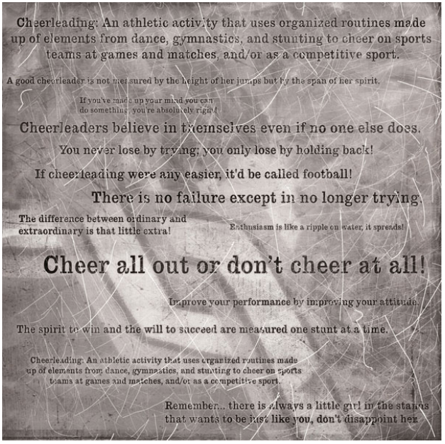 SC Cheer Words 12 x 12 paper