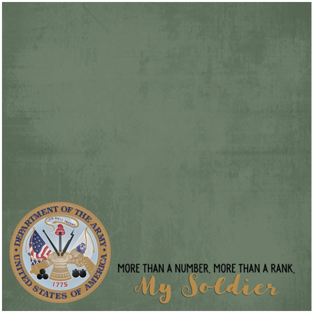 SC My Soldier (Army) 12 x 12 scrapbook paper