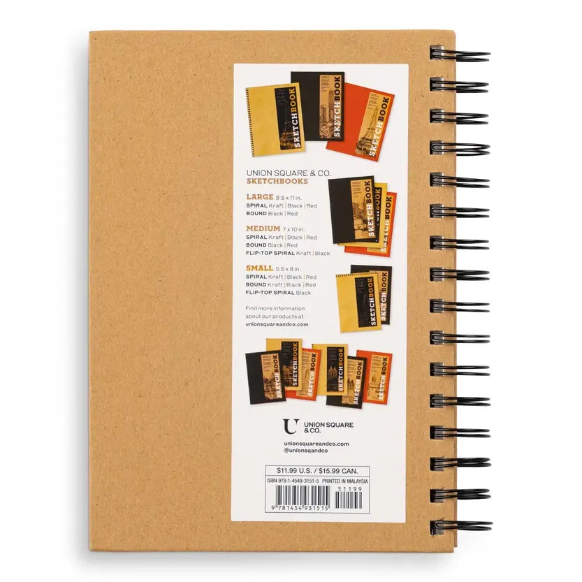 Small Sketchbook 5.5 X 8"- Spiral Hardcover (Kraft)