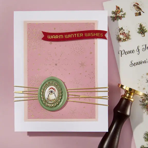 Spellbinders Frames Wax Seal Stamp and Die Bundle from Holiday Magic Collection