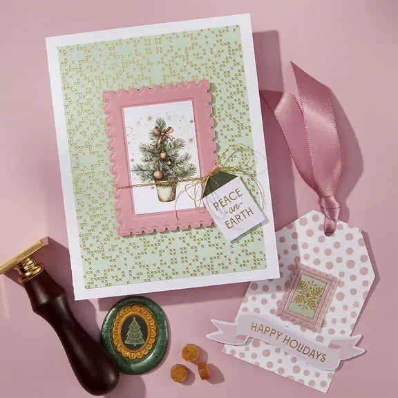 Spellbinders Frames Wax Seal Stamp and Die Bundle from Holiday Magic Collection