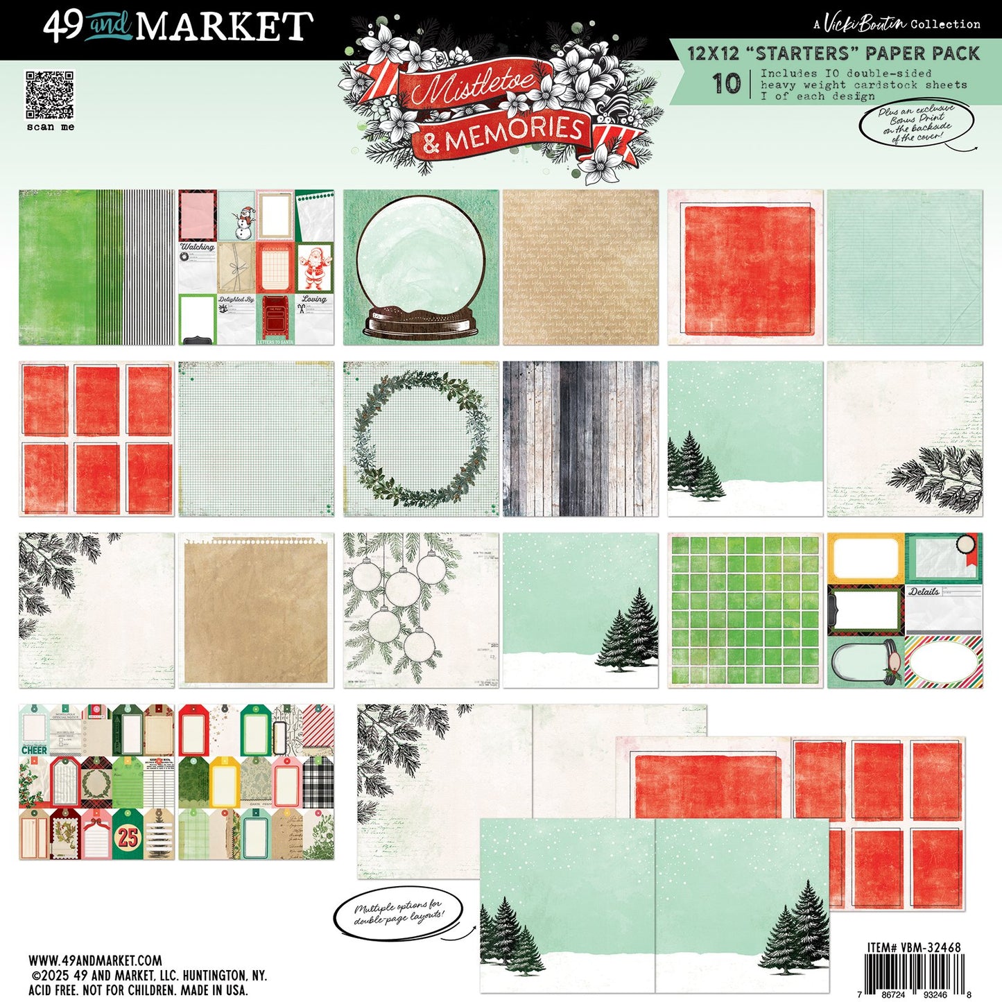 49 And Market Starters Collection Pack 12"X12"-Mistletoe And Memories