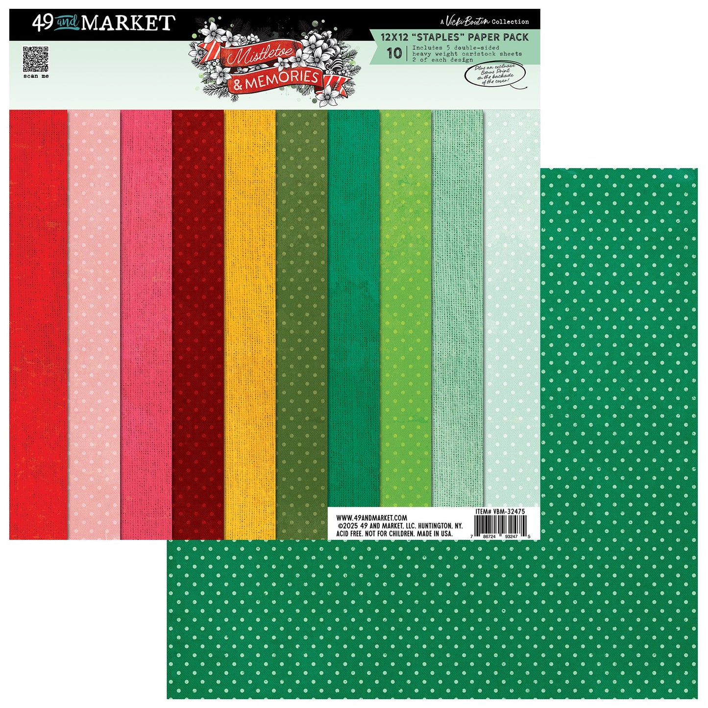 49 And Market Staples Pack 12"X12"-Mistletoe And Memories
