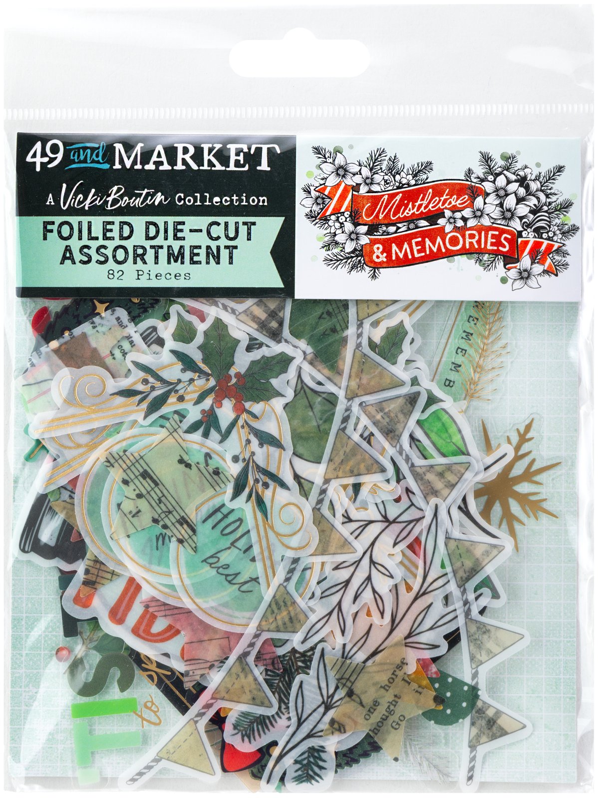 49 And Market Die-Cuts-Foiled, Mistletoe And Memories
