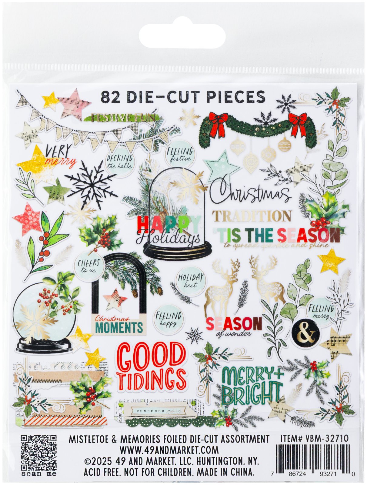 49 And Market Die-Cuts-Foiled, Mistletoe And Memories