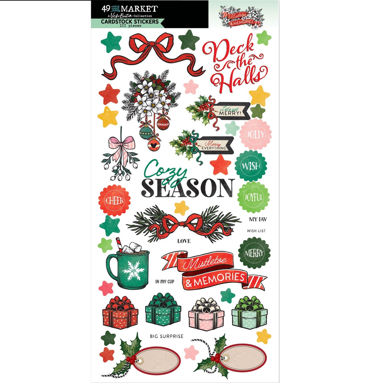 49 And Market Cardstock Stickers-Mistletoe And Memories