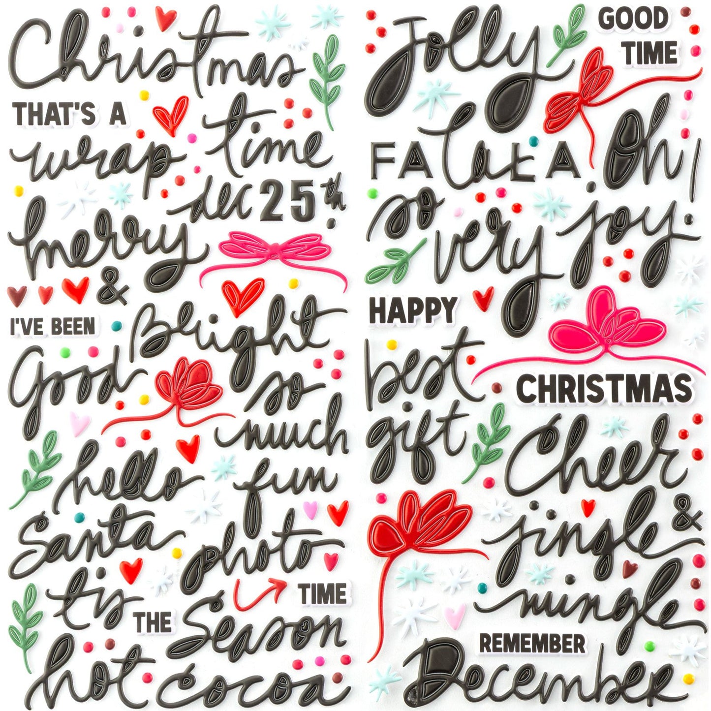 49 And Market Puffy Stickers-Mistletoe And Memories
