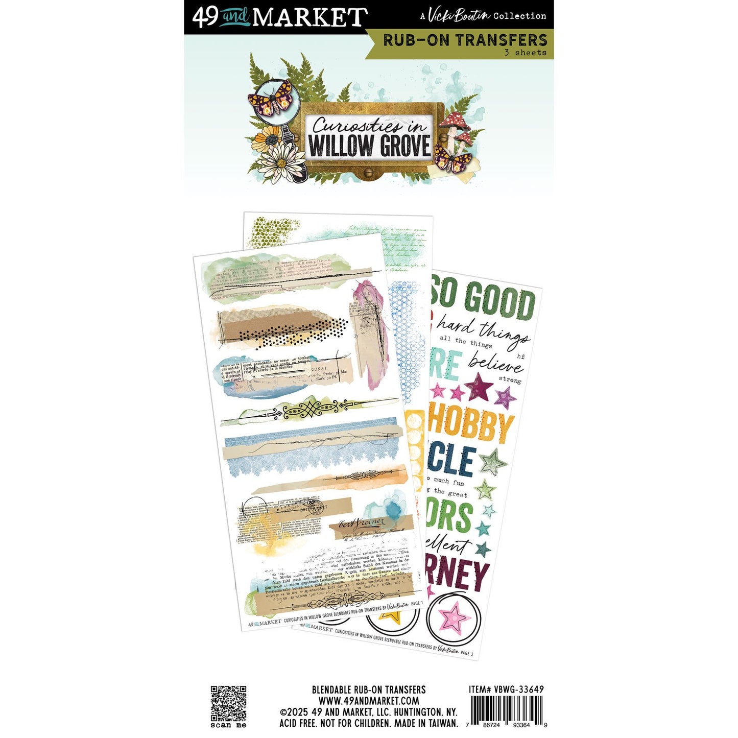 49 And Market Rub-On Transfer Set-Blendable, Curiosities In Willow Grove
