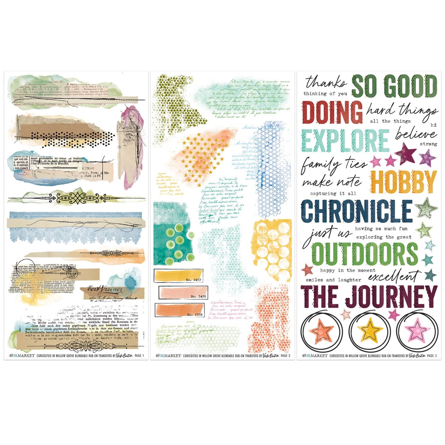 49 And Market Rub-On Transfer Set-Blendable, Curiosities In Willow Grove