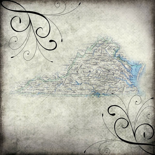 Virginia Travel Paper 12 x 12
