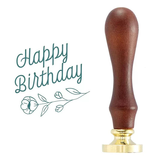 Spellbinders Brass Wax Seal With Handle-Sweet Happy Birthday