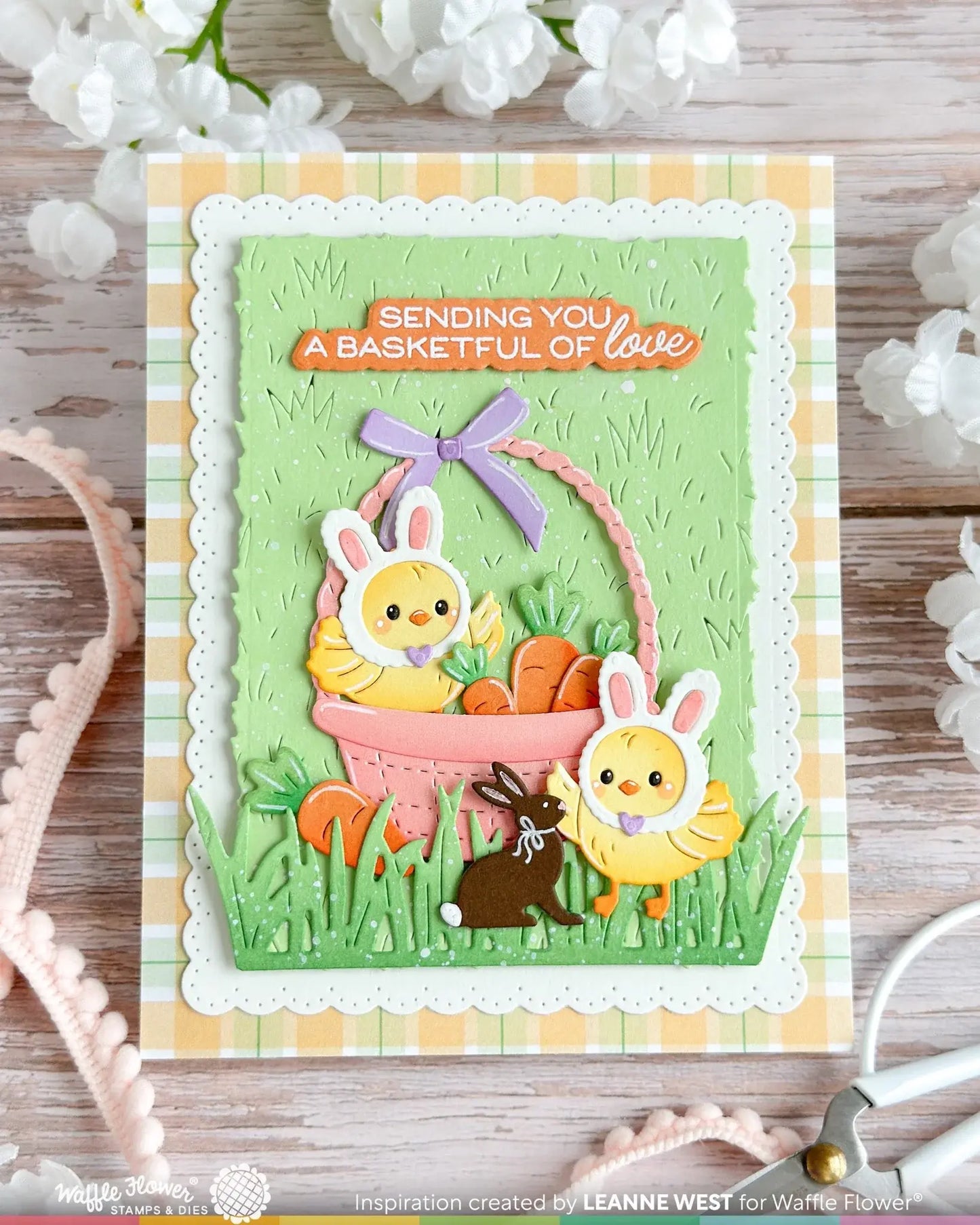 Waffle Flower Postage Collage Bunny Silhouette Die