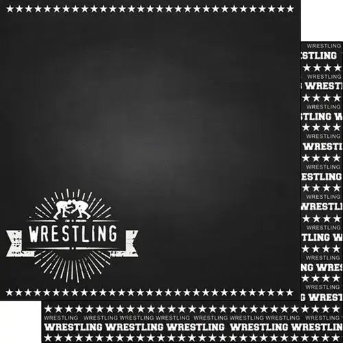 Wrestling Double-Sided Chalkboard Sports Paper (12 x 12)