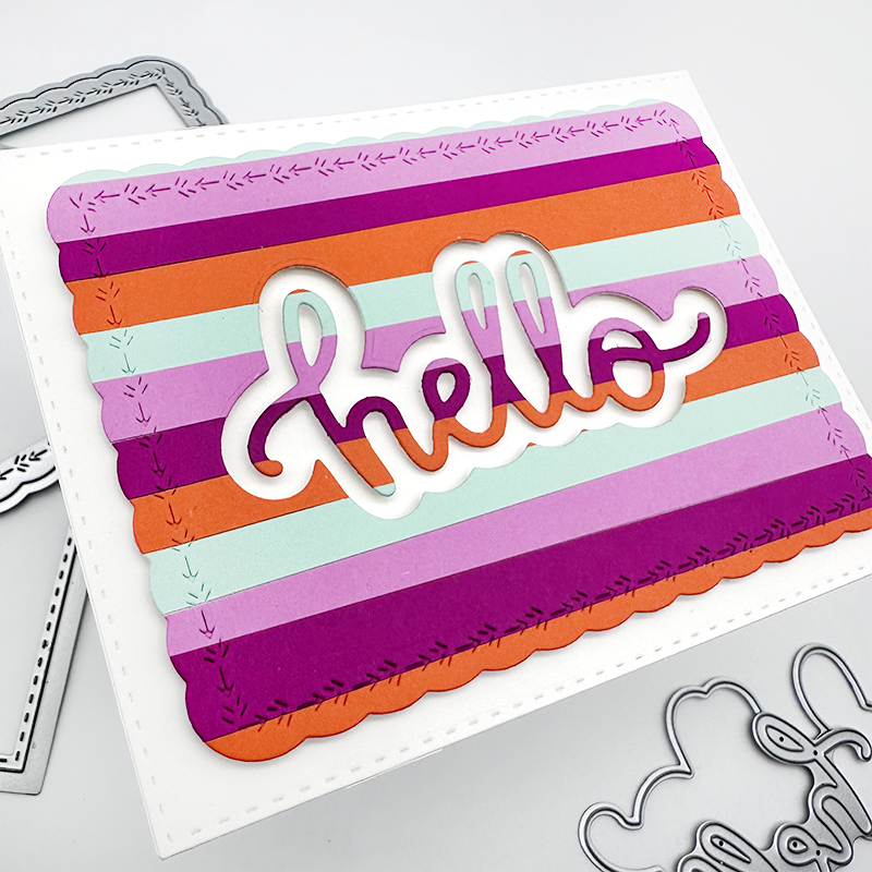 Hi, hey, hello Word Dies - Large Style