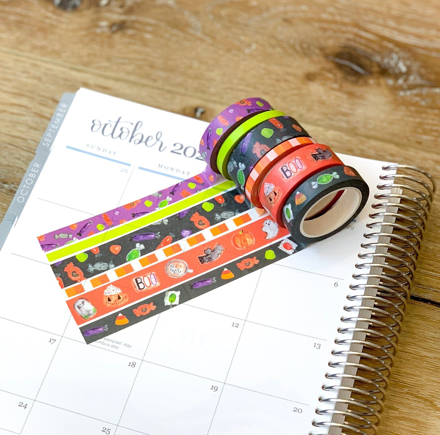 Halloween Candy Orange & Black Treats Washi Tape Set (#W018)