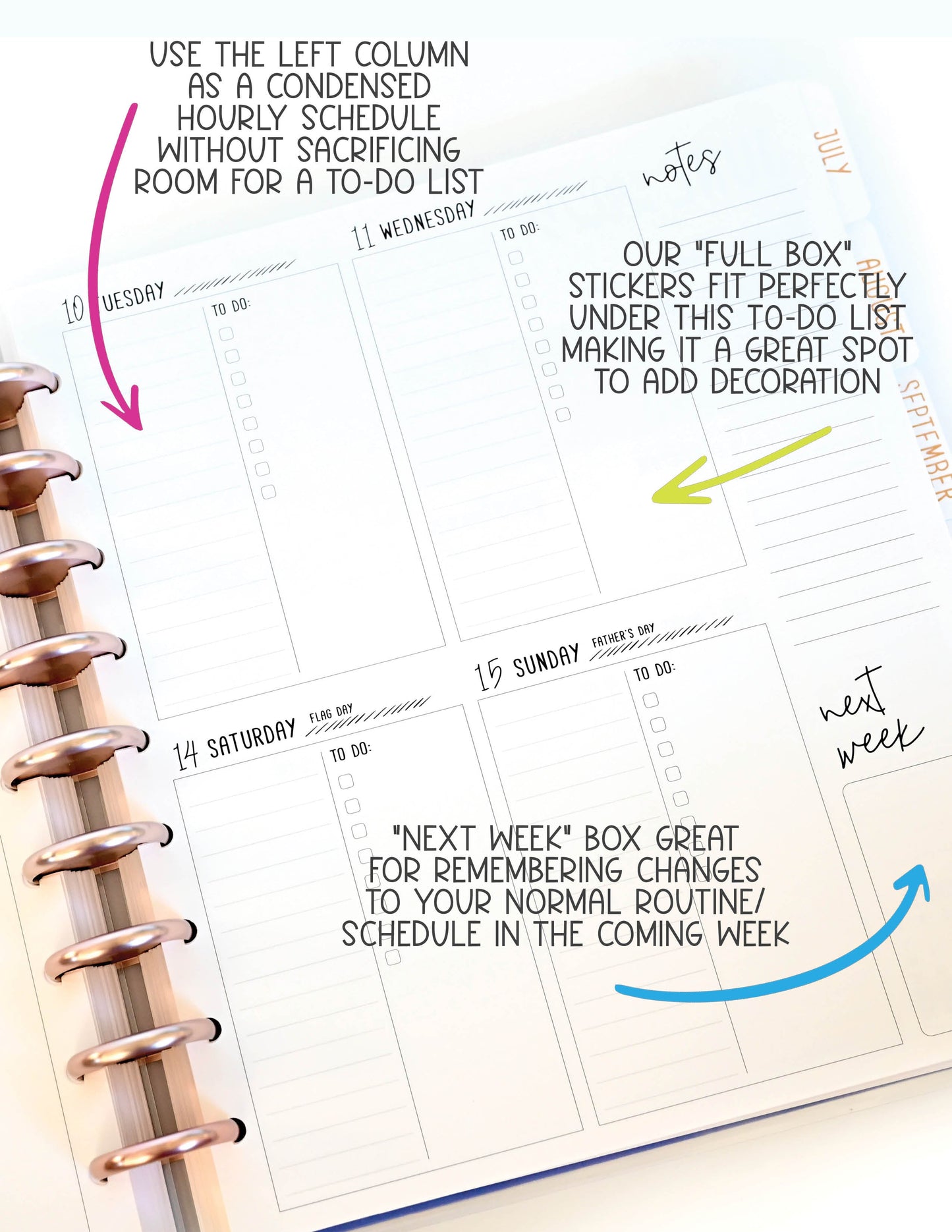2025 Planner - Signature Layout, Disc Bound - "Stars & Stripes" (#810)