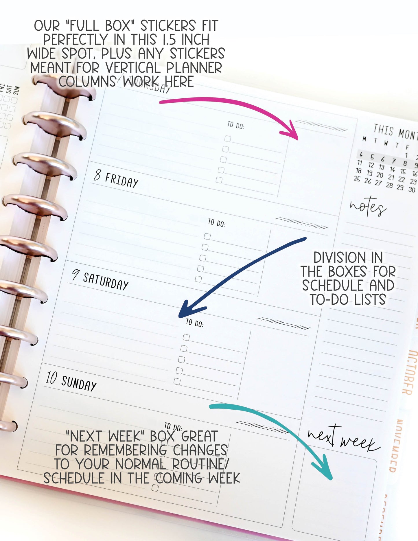 2025 Planner - Horizontal Layout, Disc Bound - "Stars & Stripes" (#710)