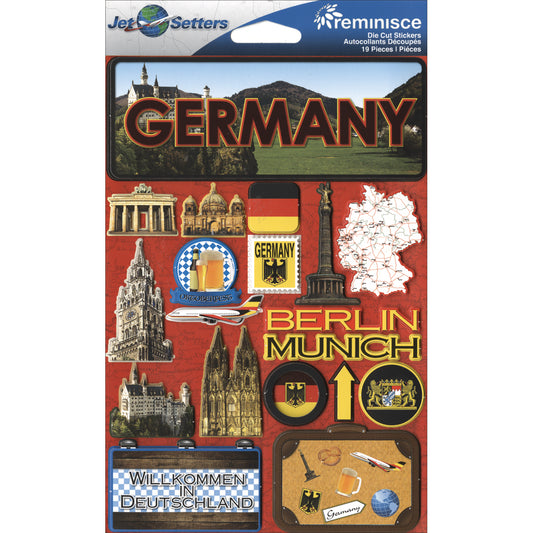 Reminisce Jet Setters Country Dimensional Stickers 4.5"X7.5"-Ireland