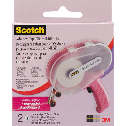 Scotch Advanced Tape Glider General Purpose Refills 2/Pkg-.25"X36yd Each, For Use In 085