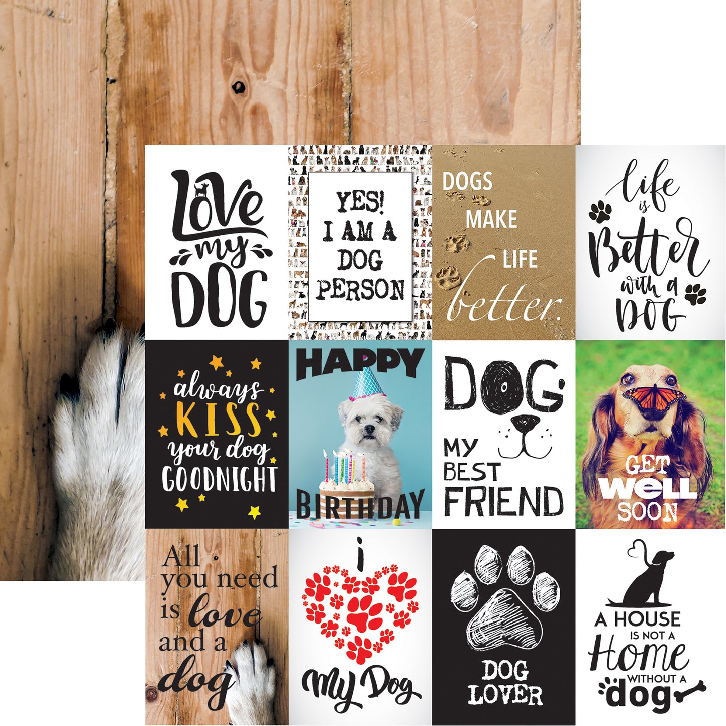 Love My Dog Double-Sided Cardstock 12"X12"- Select Style