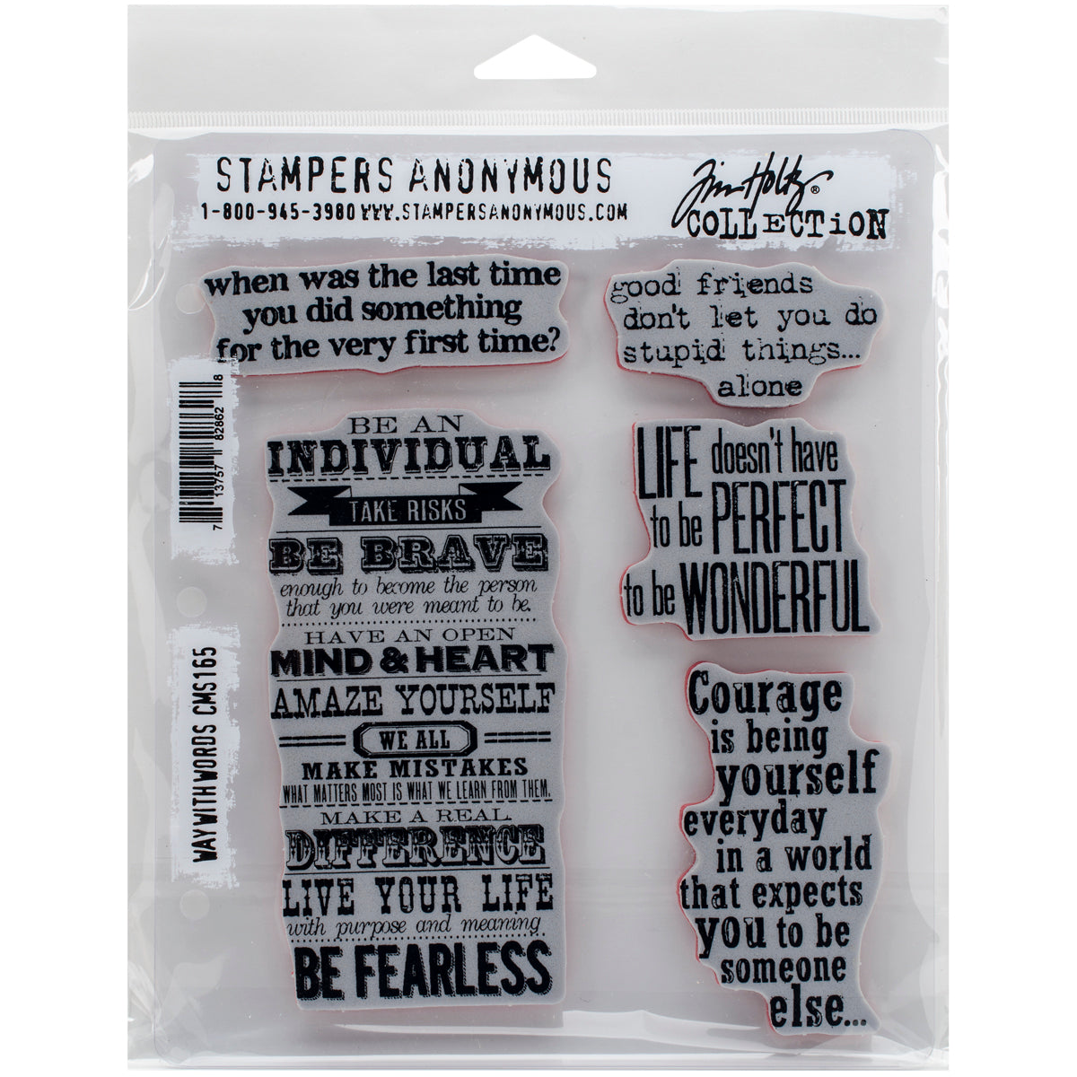 Tim Holtz Cling Stamps 7"X8.5"-