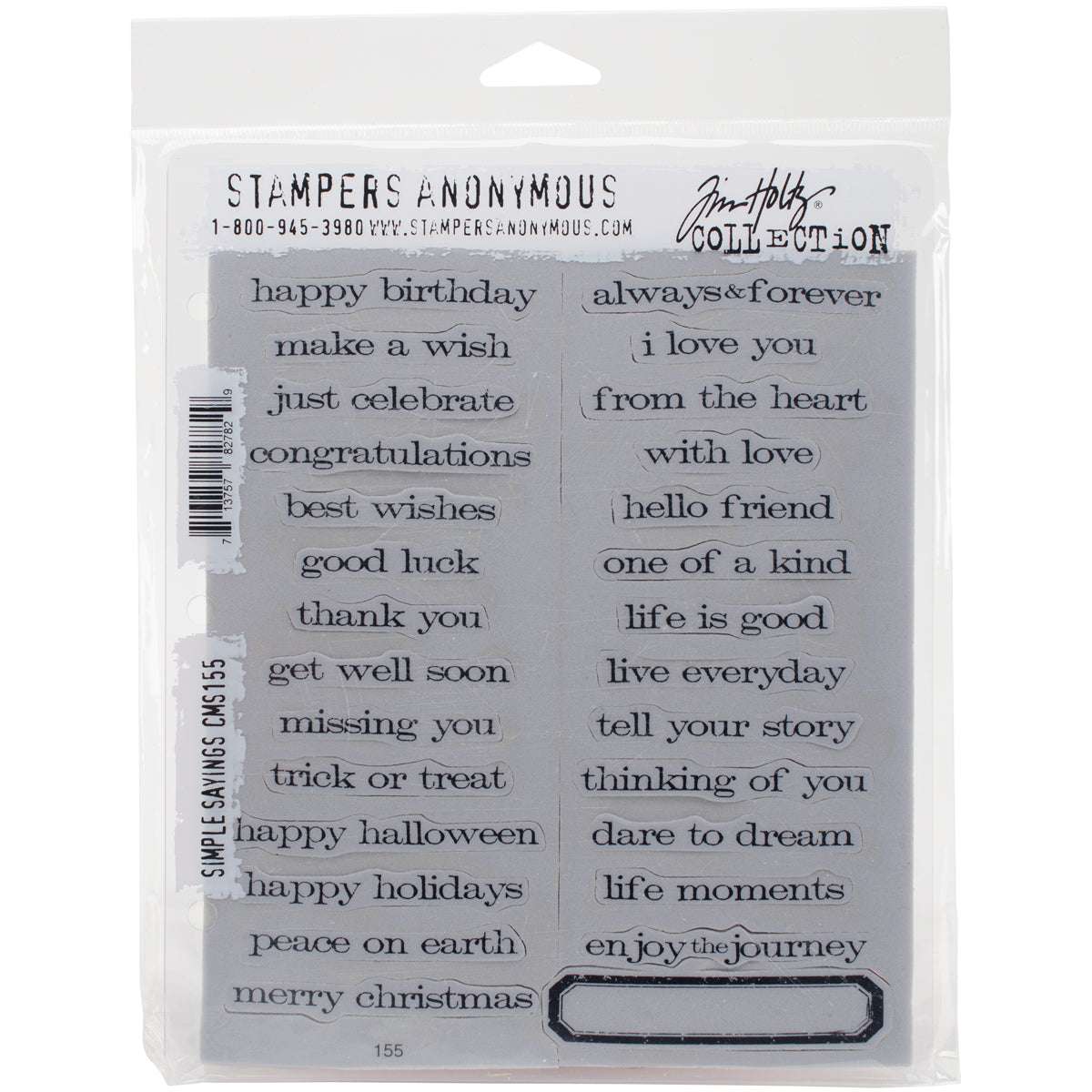 Tim Holtz Cling Stamps 7"X8.5"-