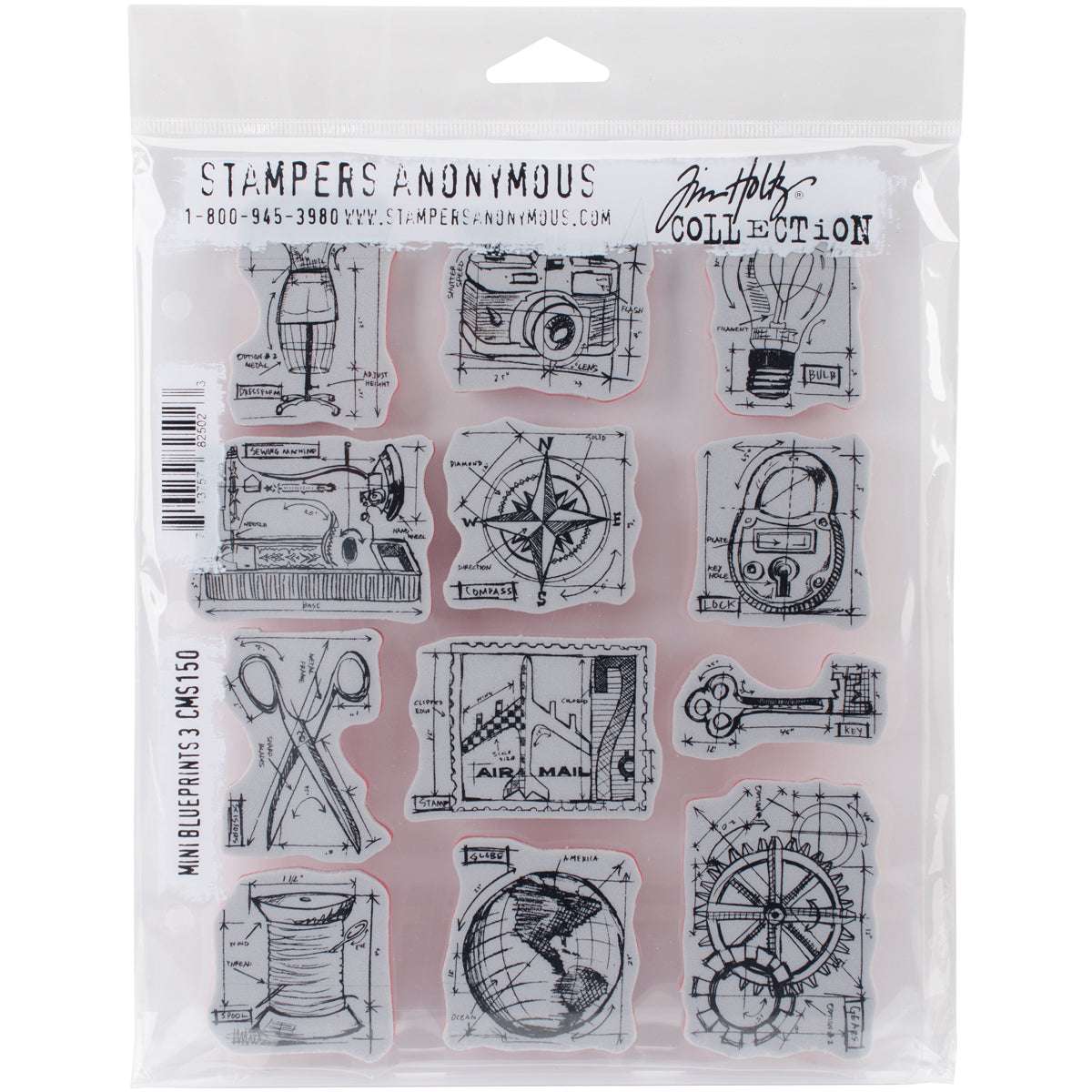 Tim Holtz Cling Stamps 7"X8.5"-