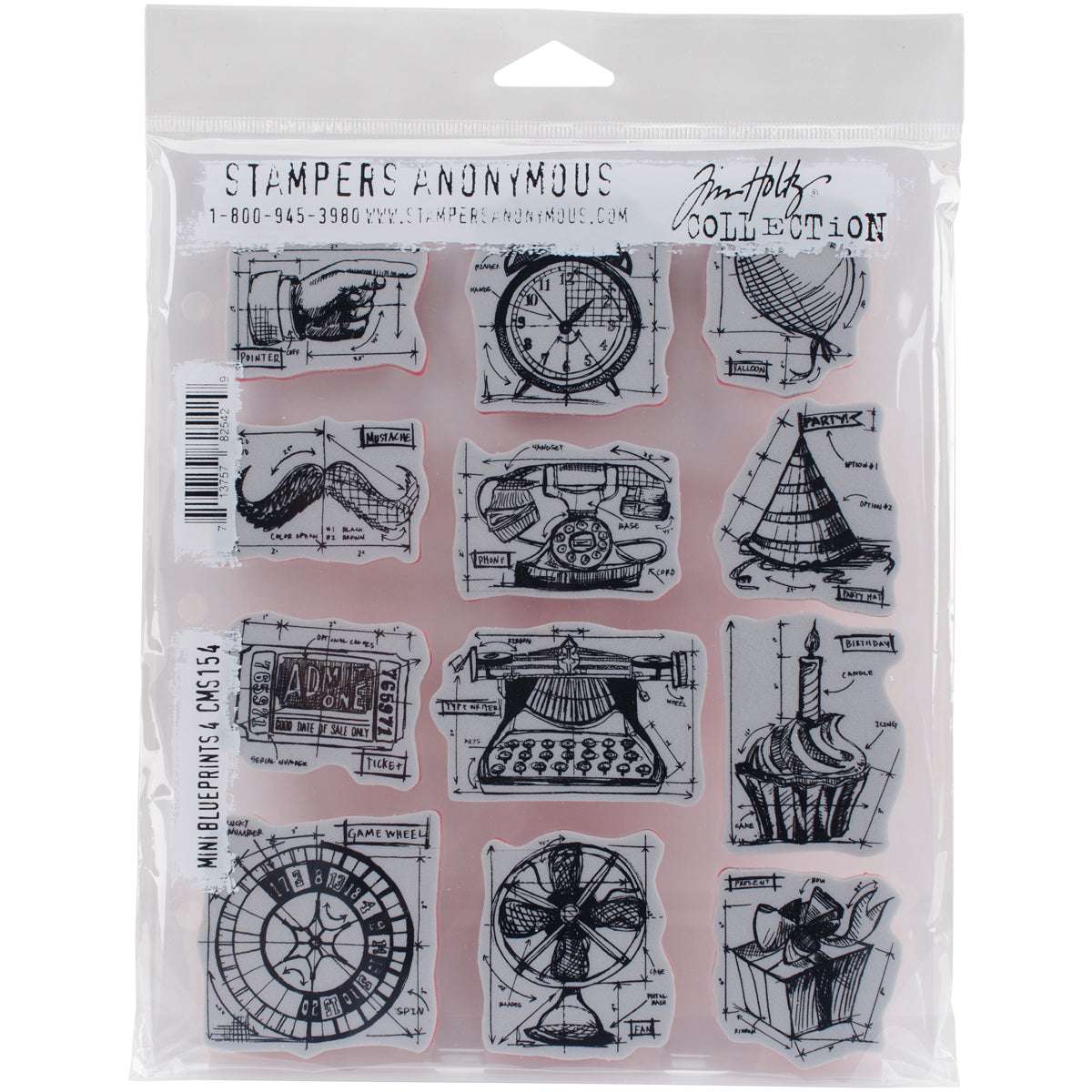 Tim Holtz Cling Stamps 7"X8.5"-