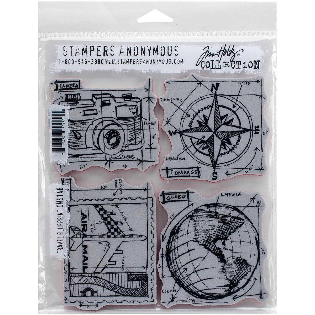 Tim Holtz Cling Stamps 7"X8.5"-