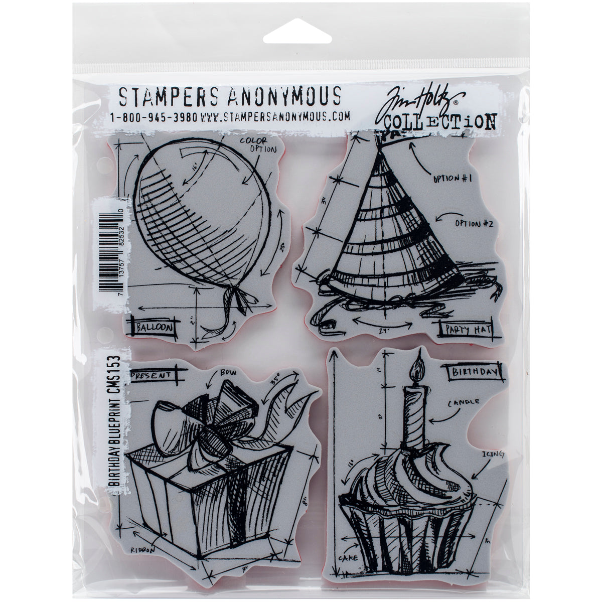 Tim Holtz Cling Stamps 7"X8.5"-