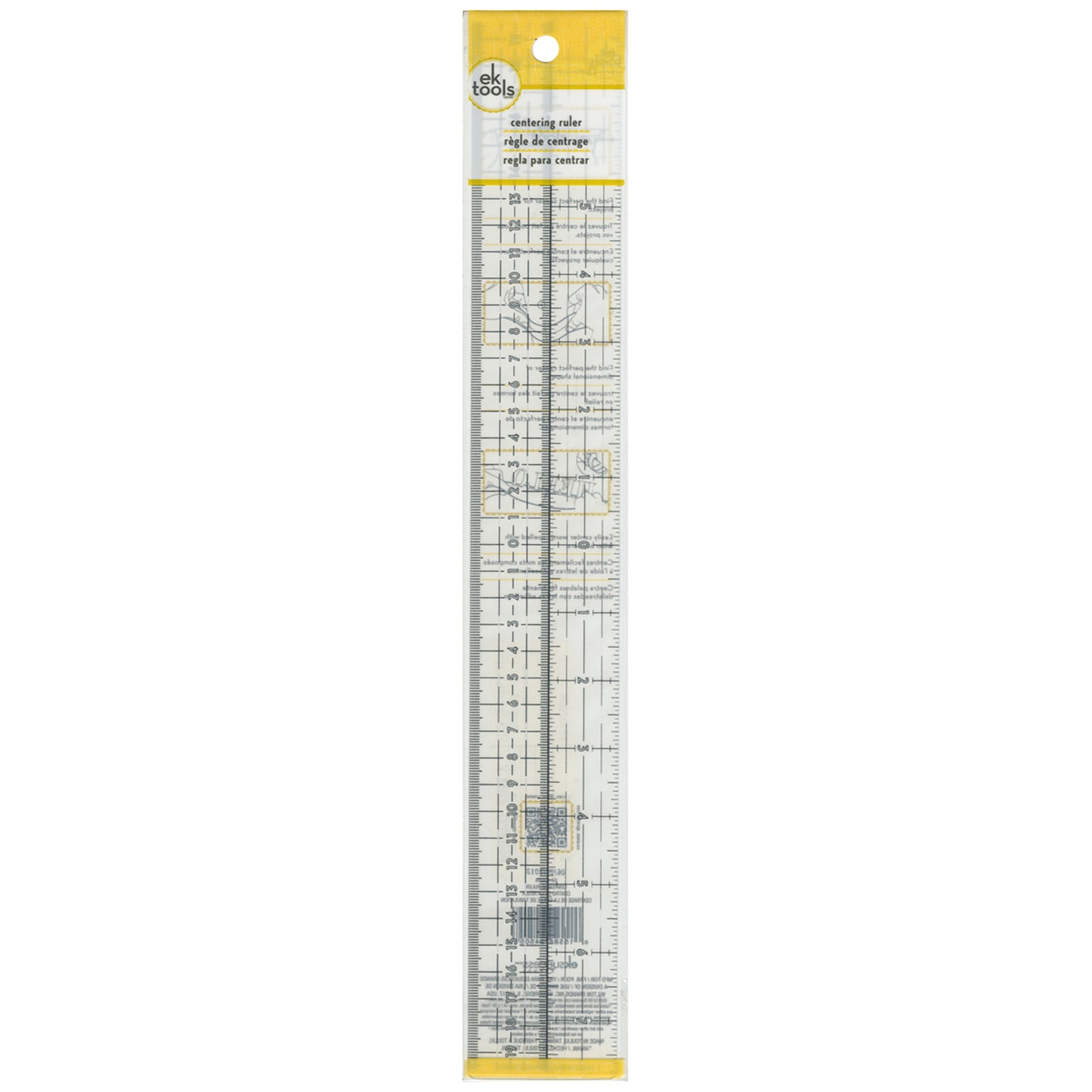 EK Tools Acrylic Pro Centering Ruler-16"