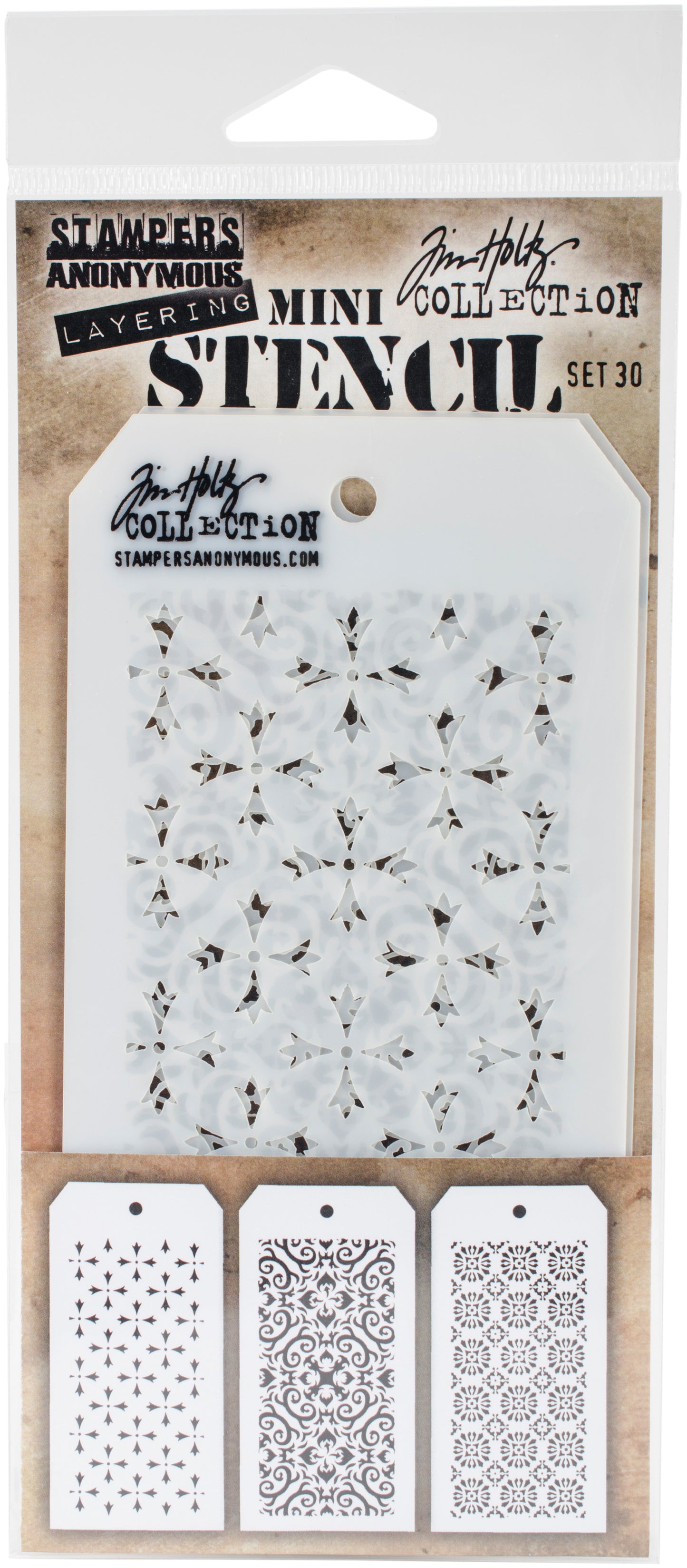 Tim Holtz Mini Layered Stencil Set 3/Pkg-Set #3