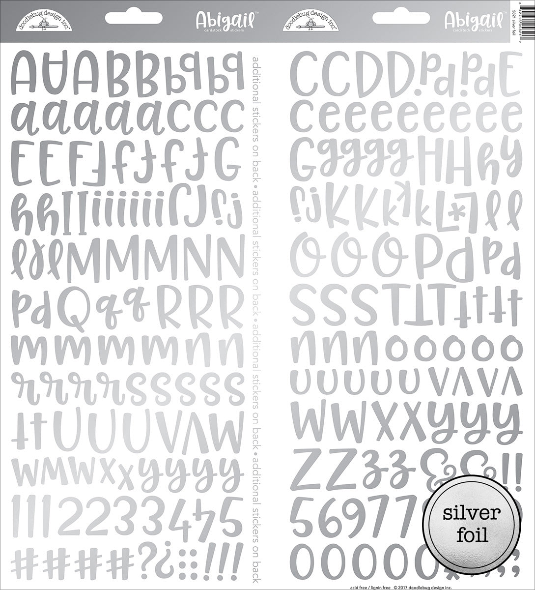 Abigail Font Foiled Cardstock Alpha Stickers 6"X13" 2/Pkg-Gold