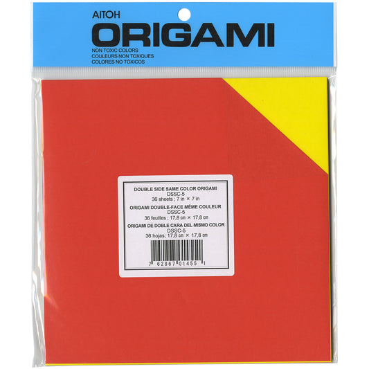 Origami Paper 7"X7" 36/Pkg-Assorted Double Sided Colors