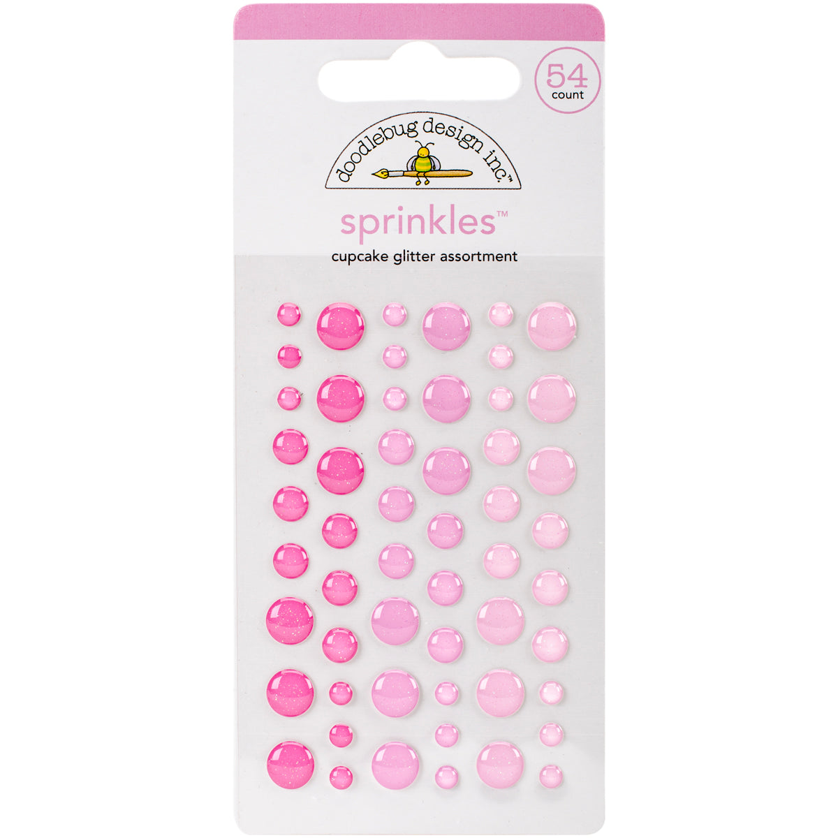 Doodlebug Sprinkles Adhesive Glitter Enamel Dots 54/Pkg - Select Style