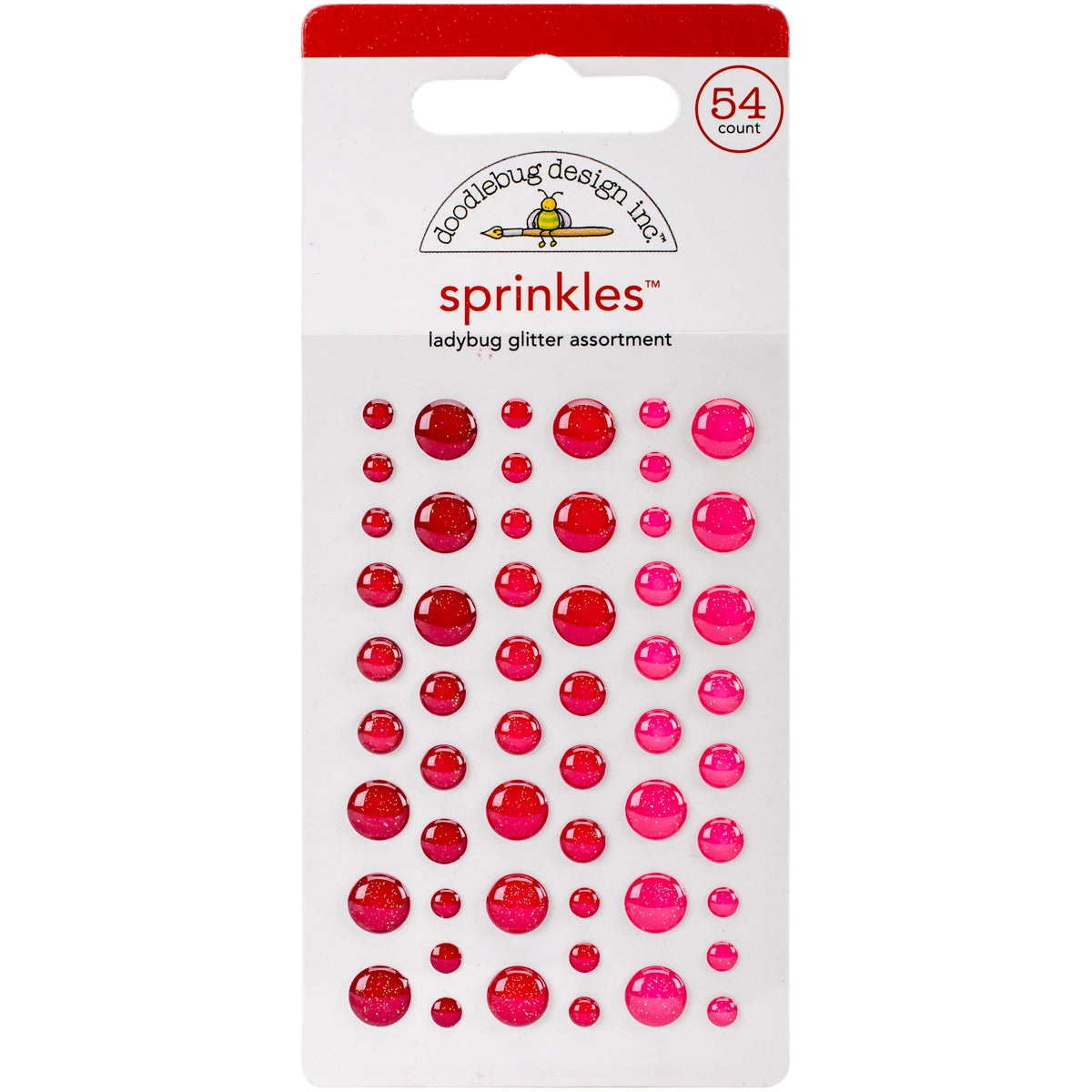 Doodlebug Sprinkles Adhesive Glitter Enamel Dots 54/Pkg - Select Style