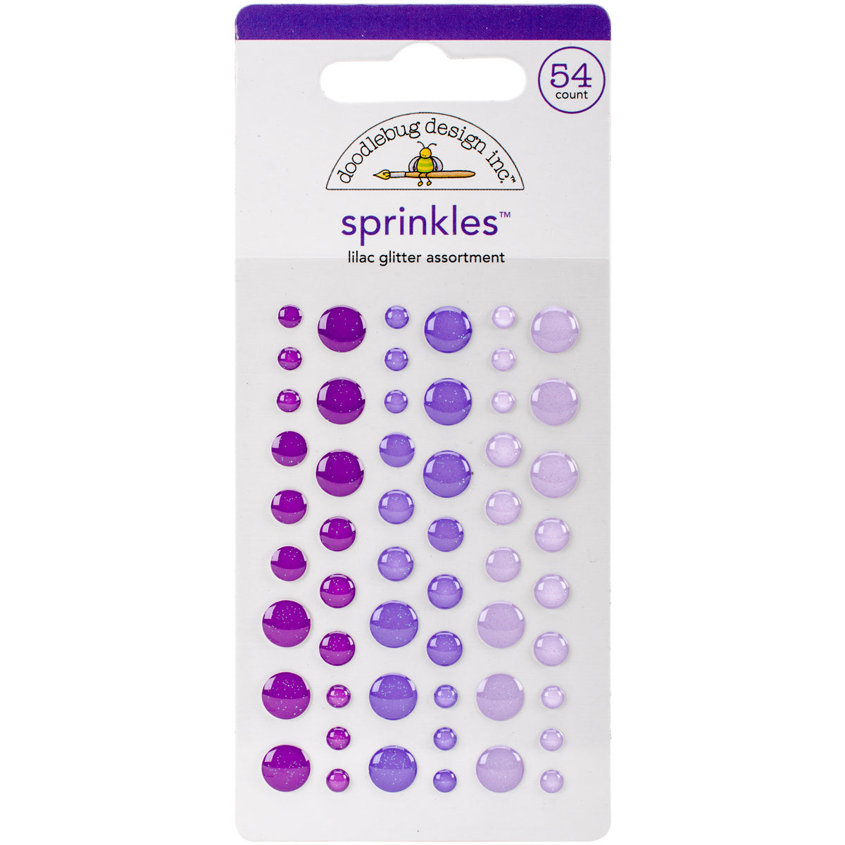 Doodlebug Sprinkles Adhesive Glitter Enamel Dots 54/Pkg - Select Style