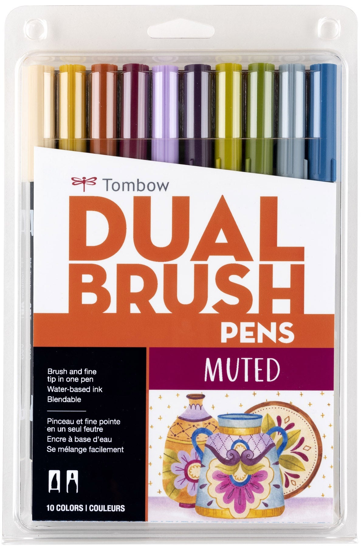 Tombow Dual Brush Pens 10/Pkg-Muted