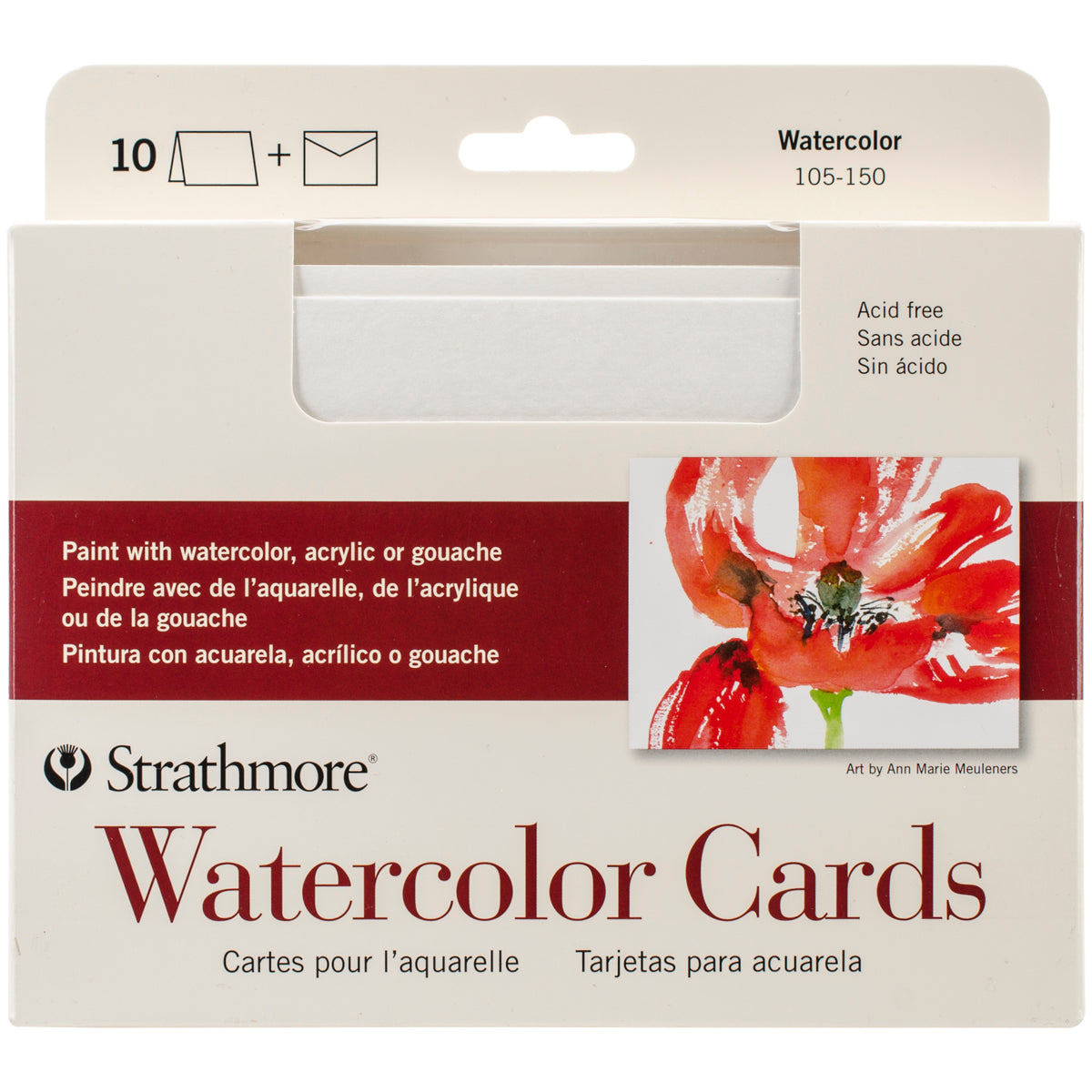 Strathmore Cards & Envelopes 5"X6.875" 10/Pkg-Watercolor