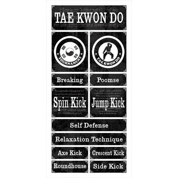 Tae Kwon Do Grunge Sticker