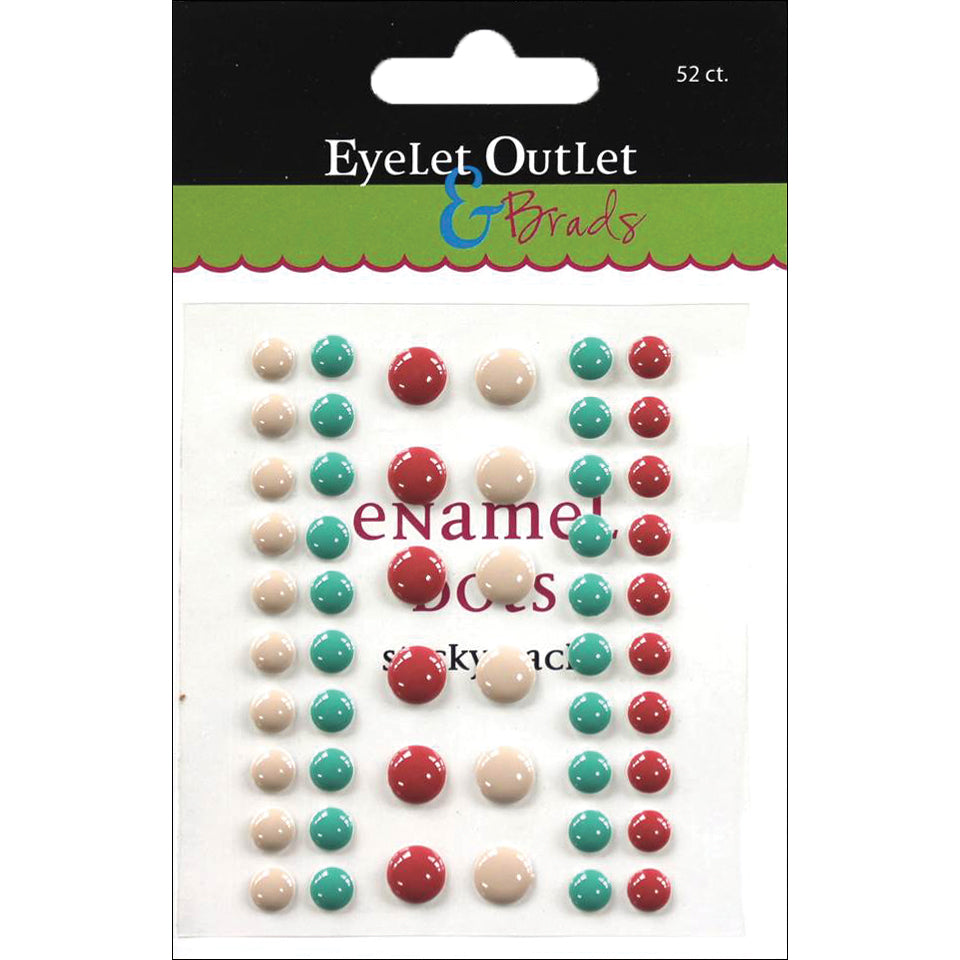 Eyelet Outlet Adhesive-Back Enamel Dots 52/Pkg-Red/White/Blue