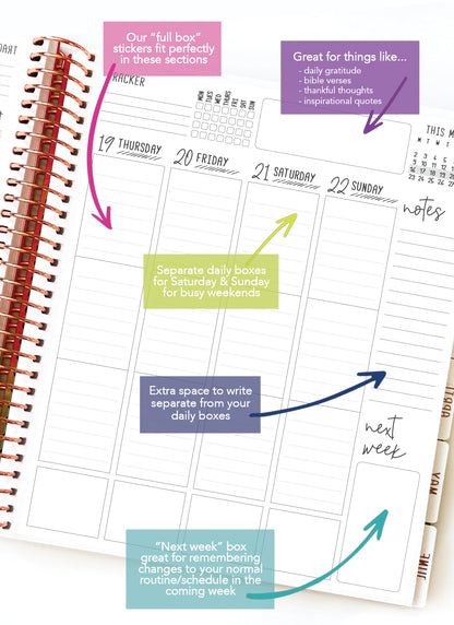 2026 Planner - Vertical Layout, Spiral Bound - "Aurora" (#306)