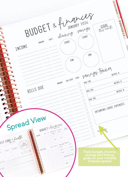 2026 Planner - Signature Layout, Spiral Bound - "Teal" (#208)