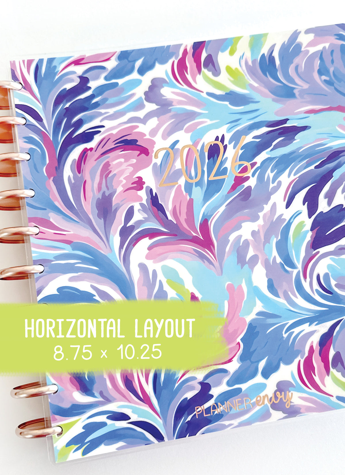 2026 Planner - Horizontal Layout, Disc Bound - "Aurora" (#706)