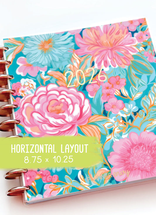 2026 Planner - Horizontal Layout, Disc Bound - "Paradise" (#704)