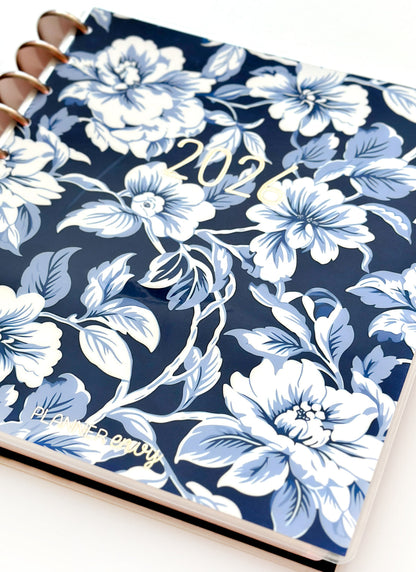 2026 Planner - Horizontal Layout, Disc Bound - "Midnight garden" (#703)